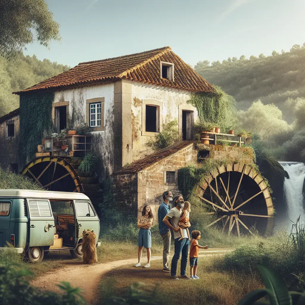After 8 Years on the Road, They Bought an Abandoned Watermill in Portugal to Renovate into a Family Home